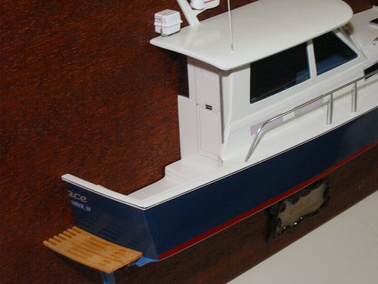 Stern view of BlueStar 36.6 MKII Half Hull model